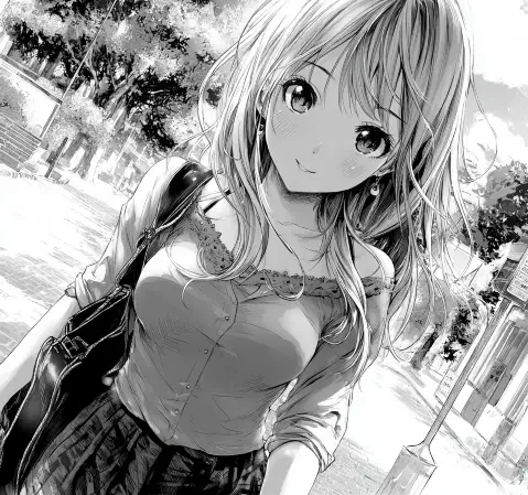 恋爱题材韩漫封面，男女主角背靠樱花树